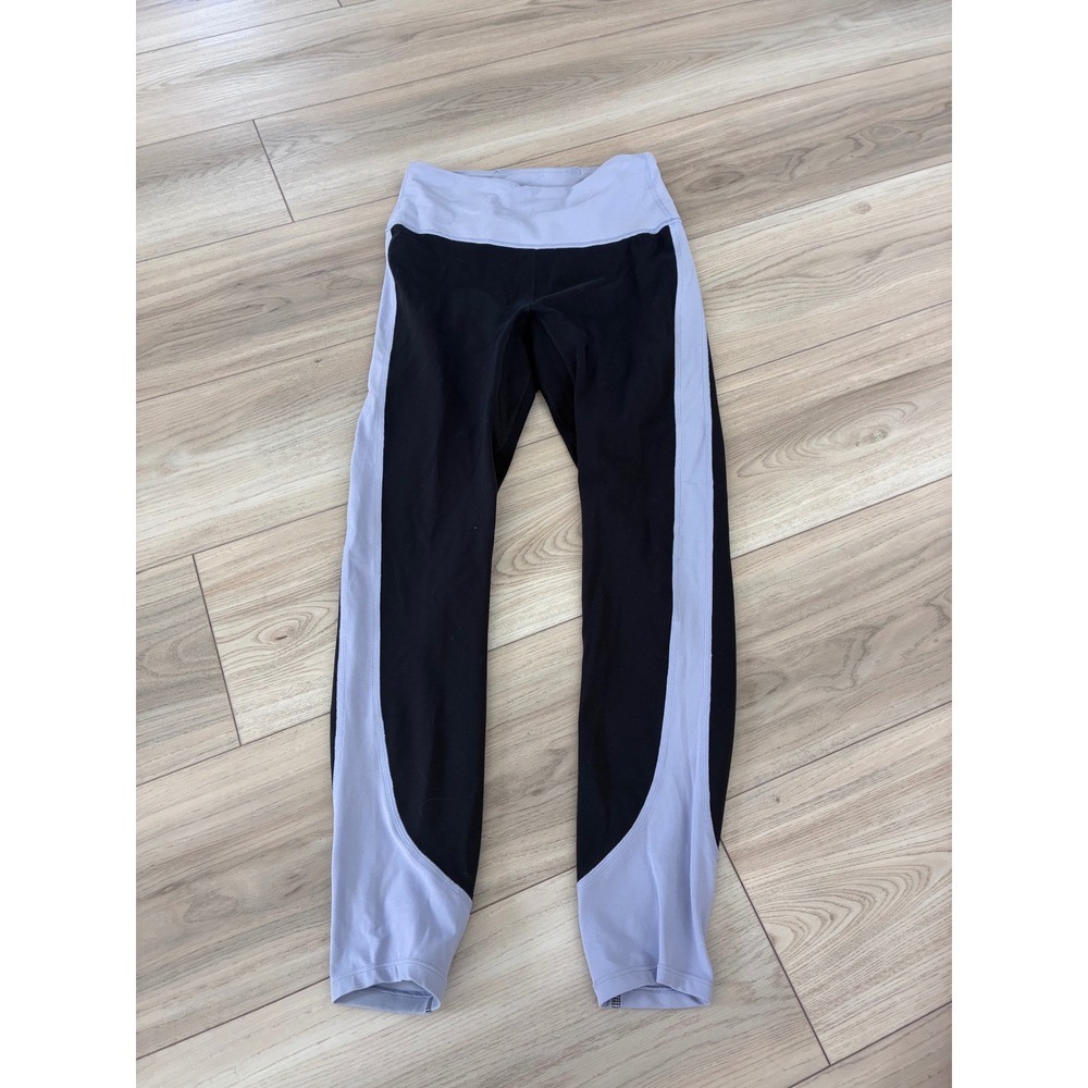 Free People Movement Two Tone Colorblock High Rise Leggings Black Lavender XS